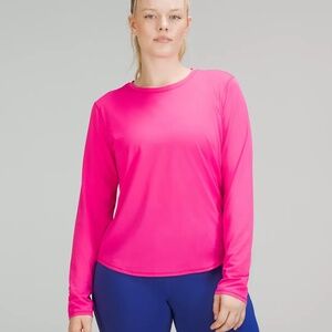 lululemon High Neck Running & Training Long Sleeve Shirt, Sonic Pink, Size 10.